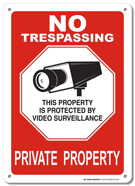 No Trespassing Private Property Sign 14"x10"