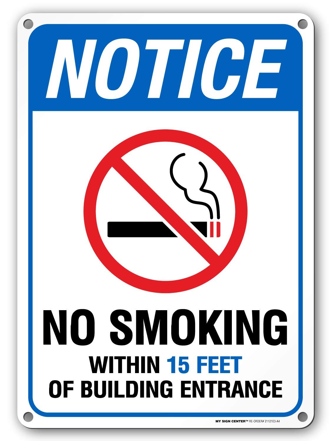 No Smoking Within 15 Feet Sign