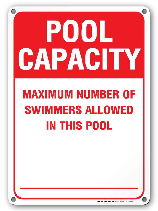 Swimming Pool Capacity Sign