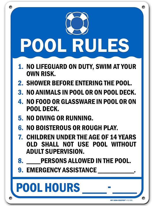 Swimming Pool Rules Sign 2