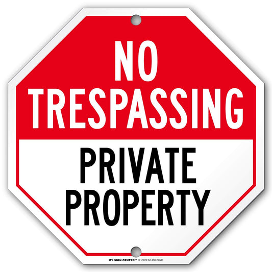 Private Property No Trespassing Sign, Octagon Shaped