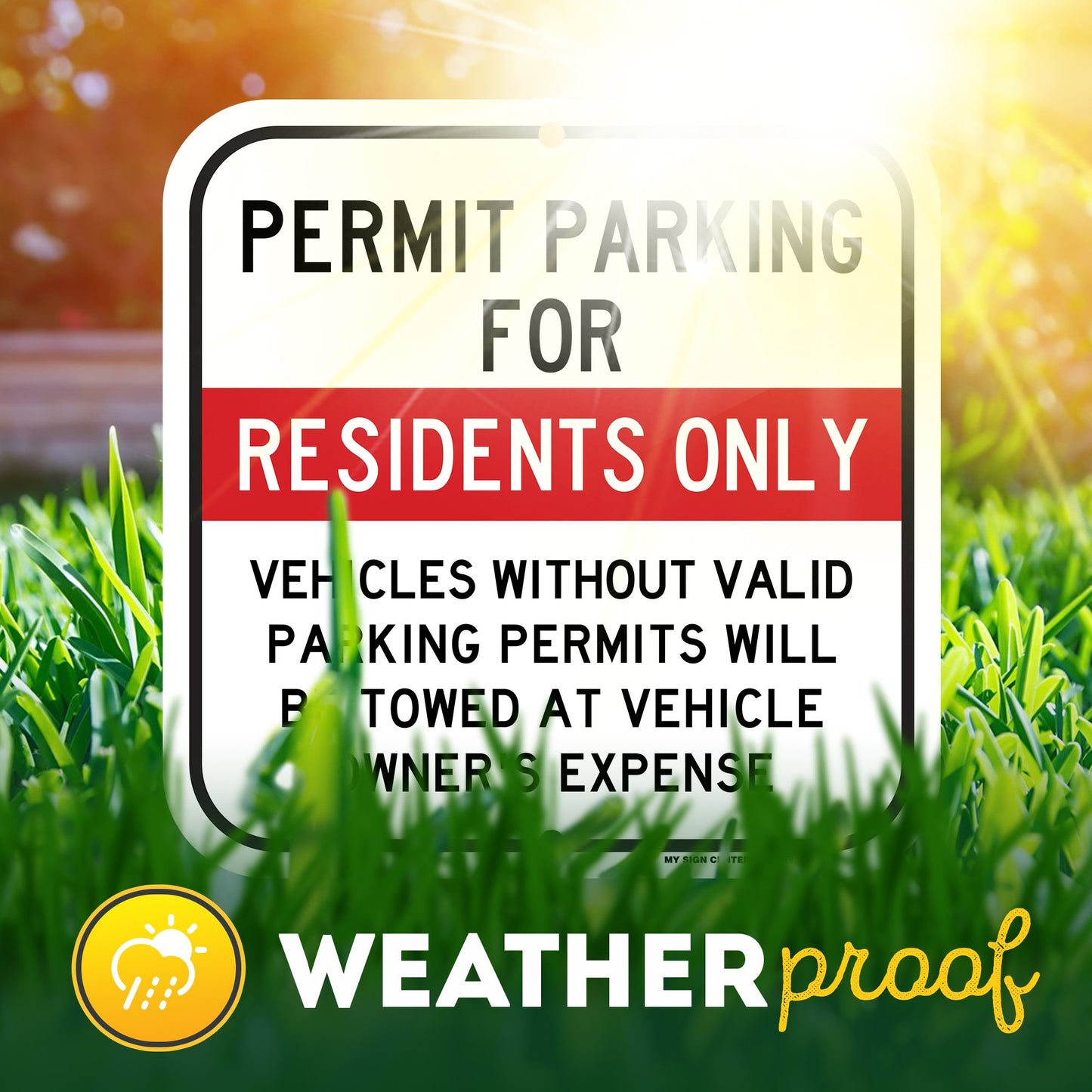 Resident Parking Permit Parking Only Towing Enforced Sign
