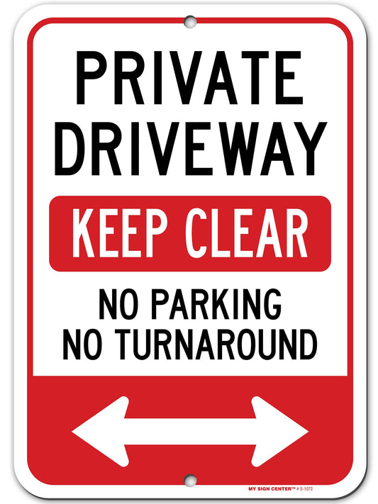 Keep Clear Private Driveway Sign No Parking No Turnaround