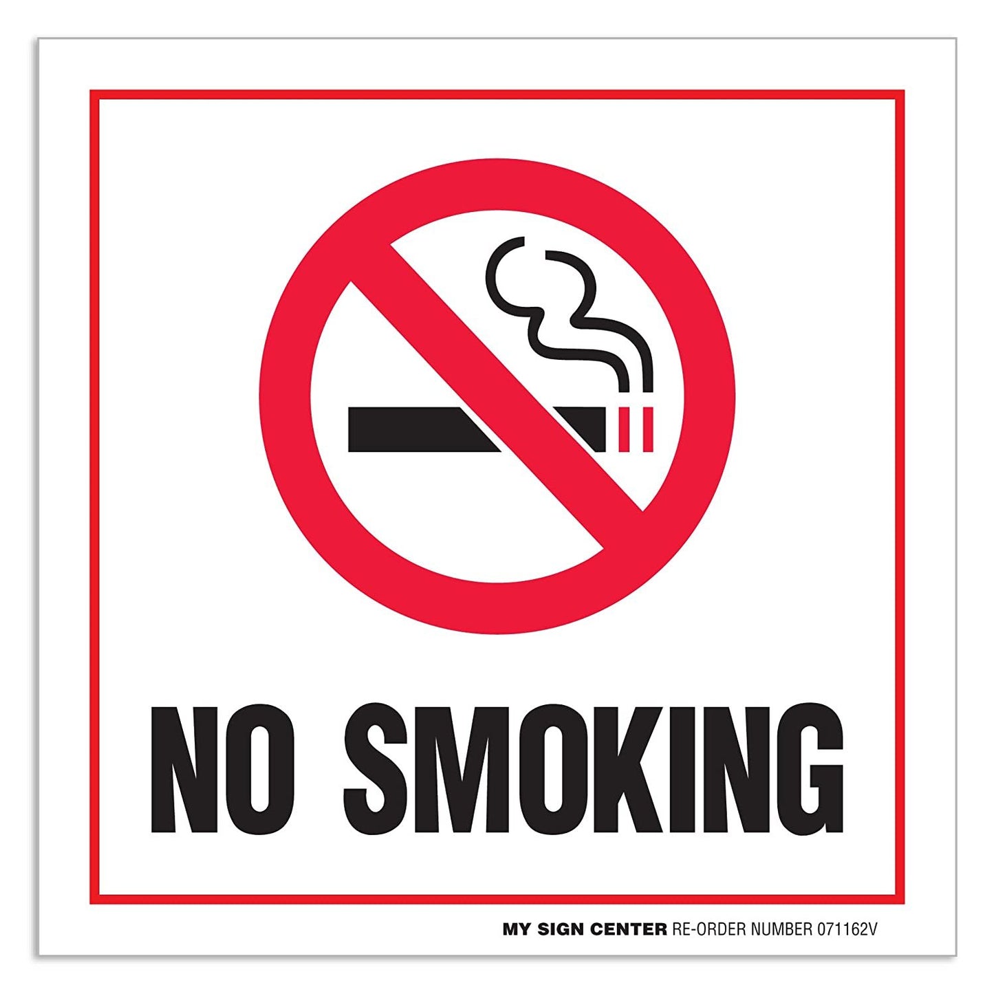No Smoking Self Adhesive Vinyl Decal Sign (4 Pack)