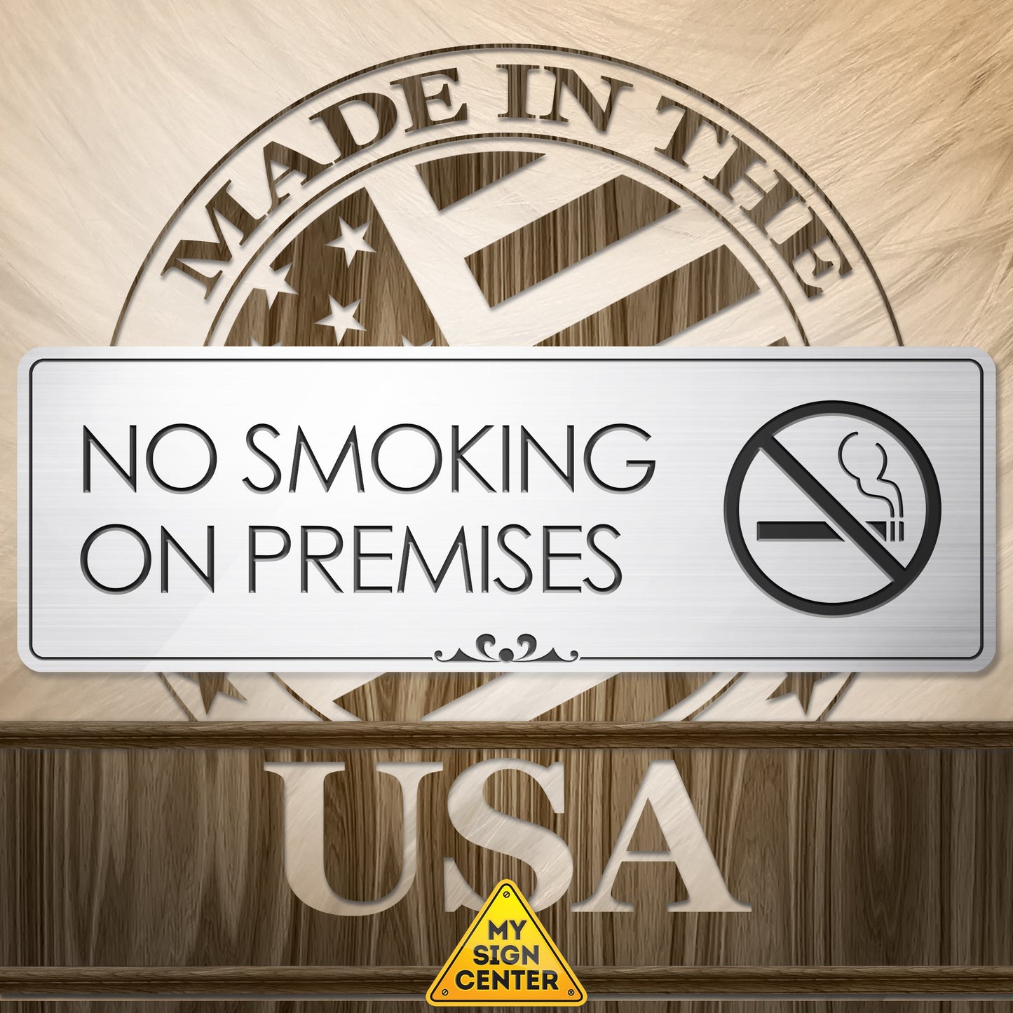 No Smoking On Premises - Laser Engraved Sign