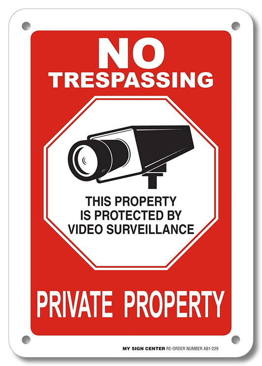 No Trespassing Private Property Sign 10" X 7"