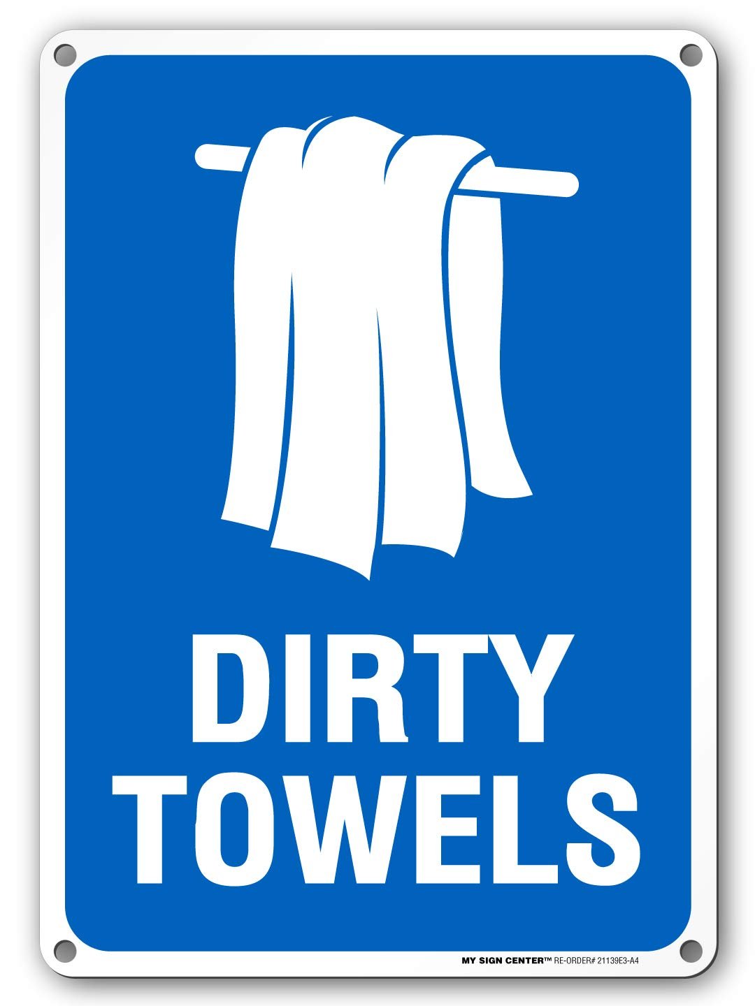 Pool Safety Signs - Dirty Pool Towels Sign, Dirty Towels Sign
