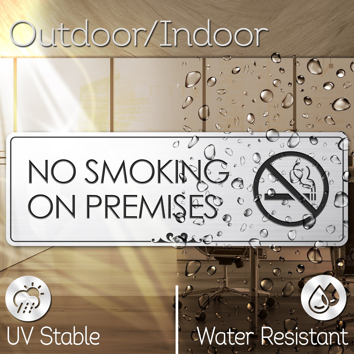 No Smoking On Premises - Laser Engraved Sign