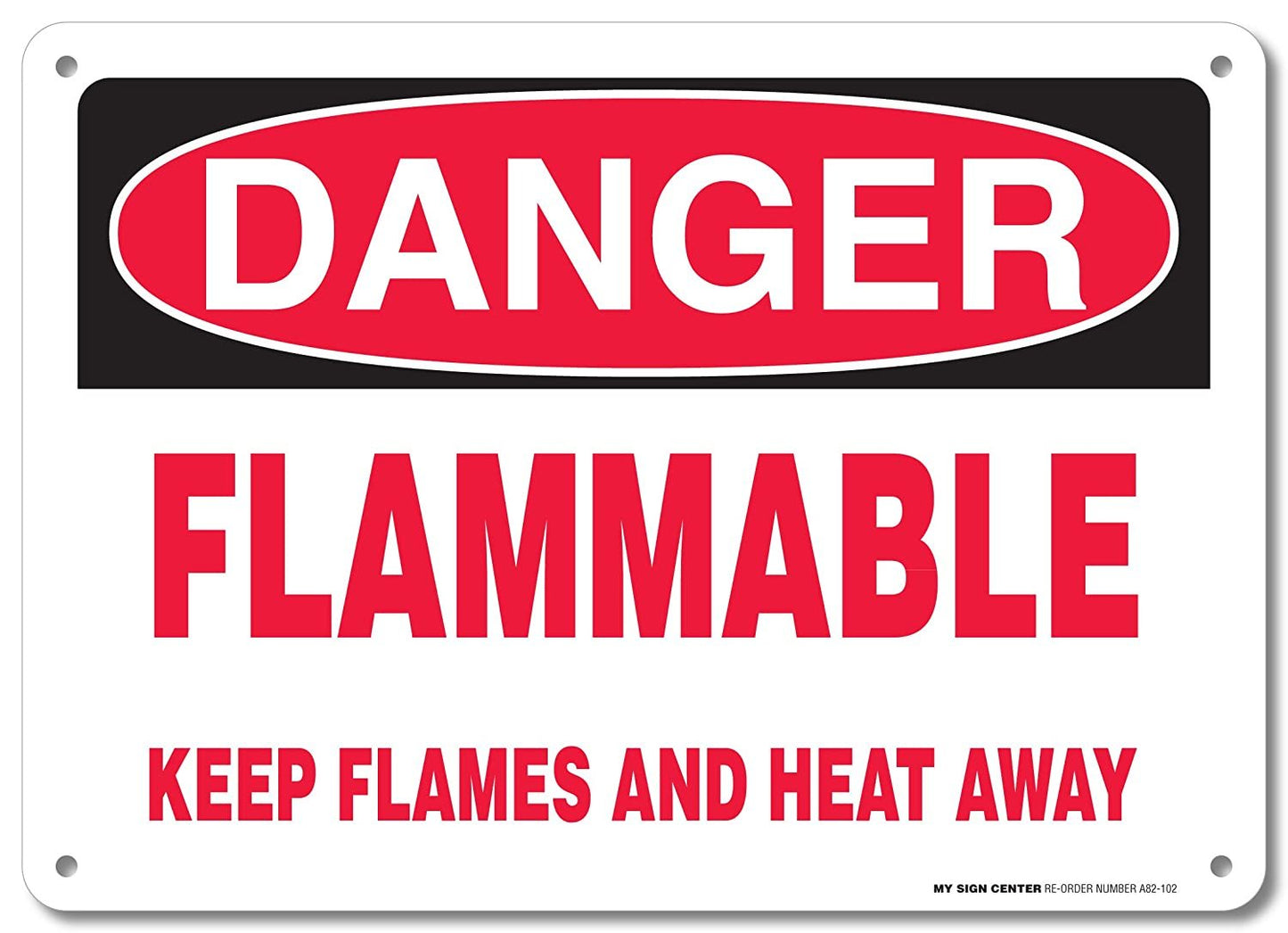 Danger Flammable Keep Flames and Heat Away Sign