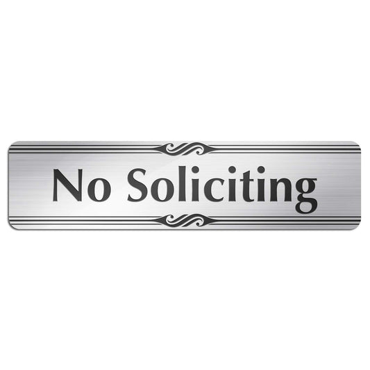 No Soliciting Laser Engraved Small Plastic Sign