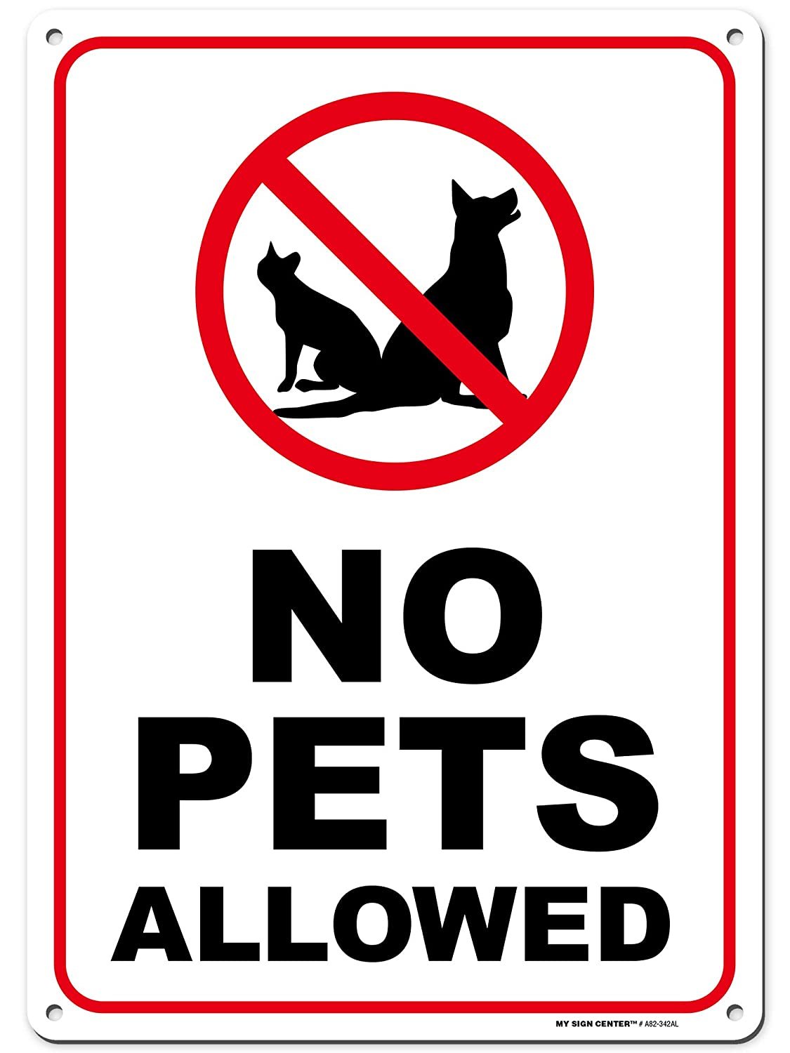 Warning No Pets Allowed Sign