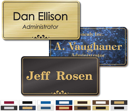 Personalized Name Tags with Pin, Magnetic or Adhesive Backing
