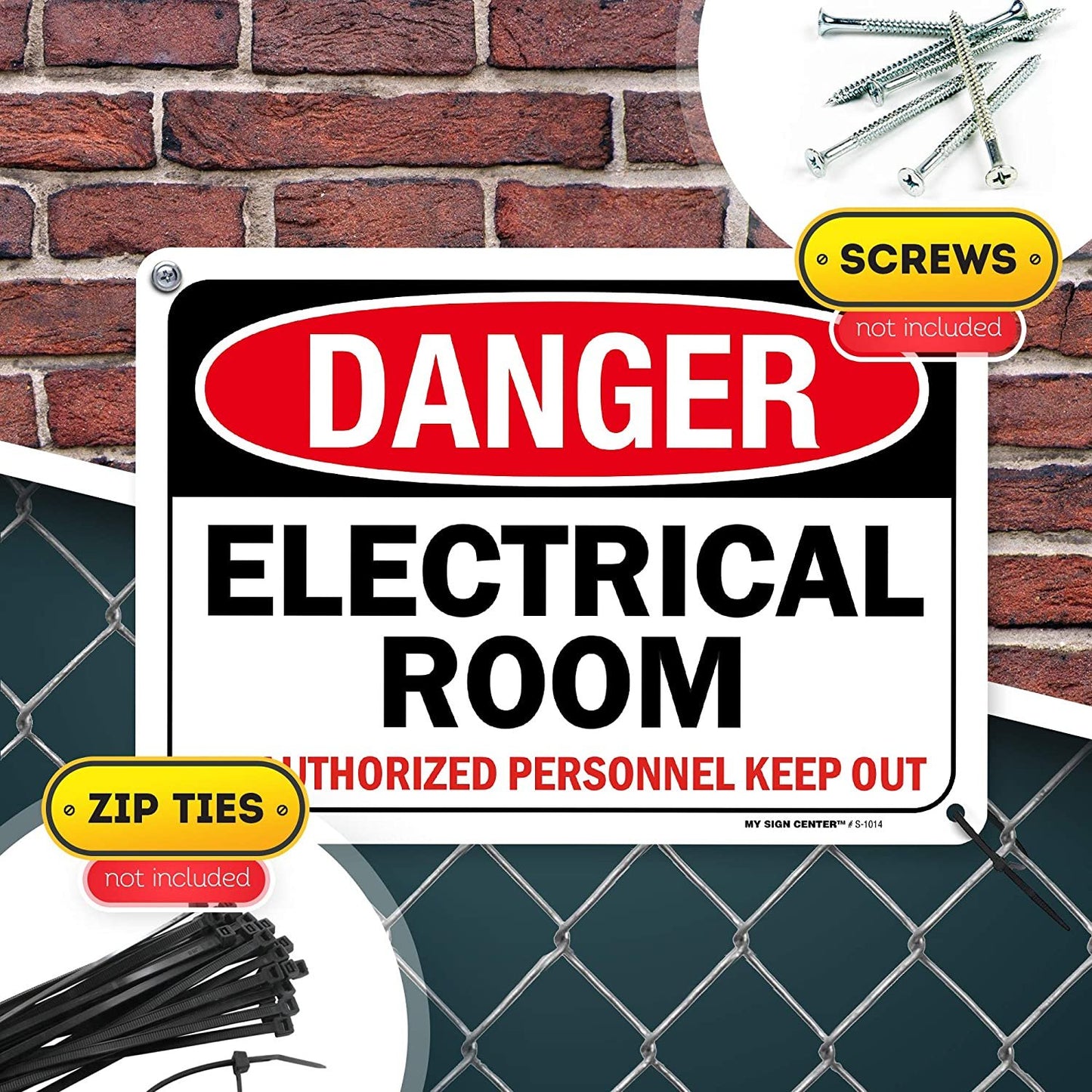 High Voltage Electrical Room Sign, Danger Authorized Personnel Only