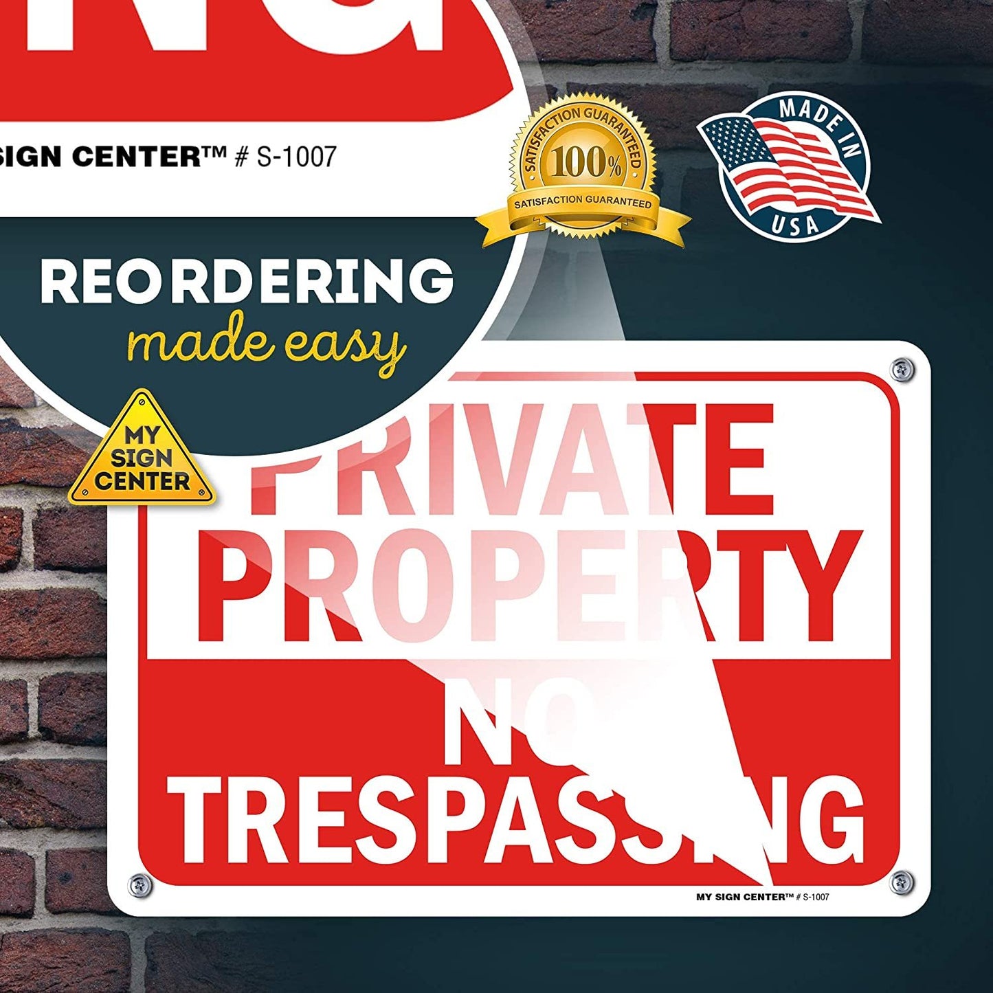 Private Property No Trespassing Sign  7" x 10"