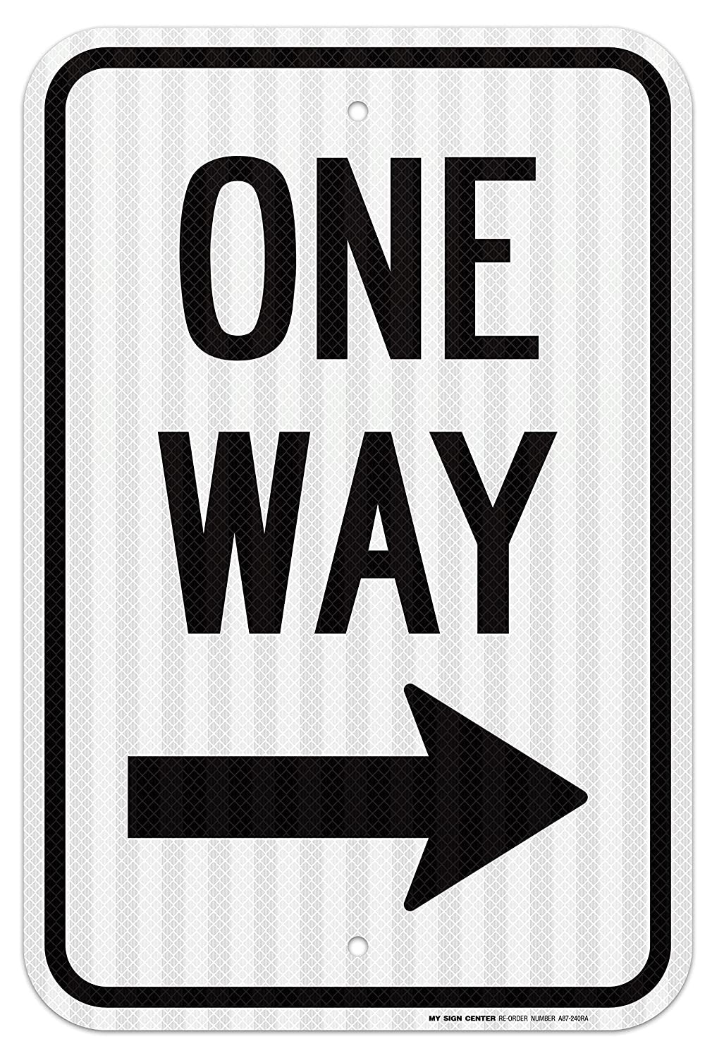 One Way with Arrow Right Traffic Sign