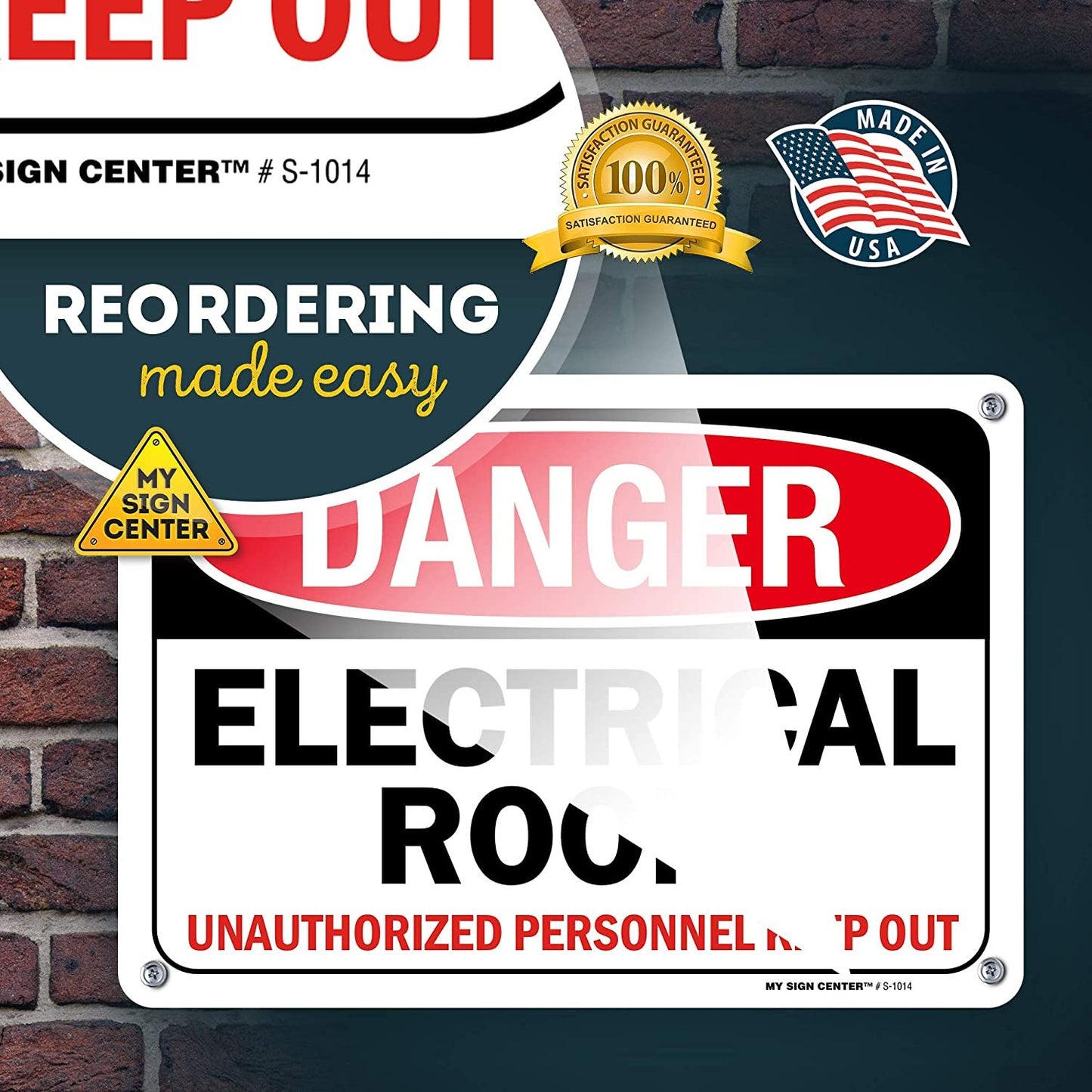 High Voltage Electrical Room Sign, Danger Authorized Personnel Only