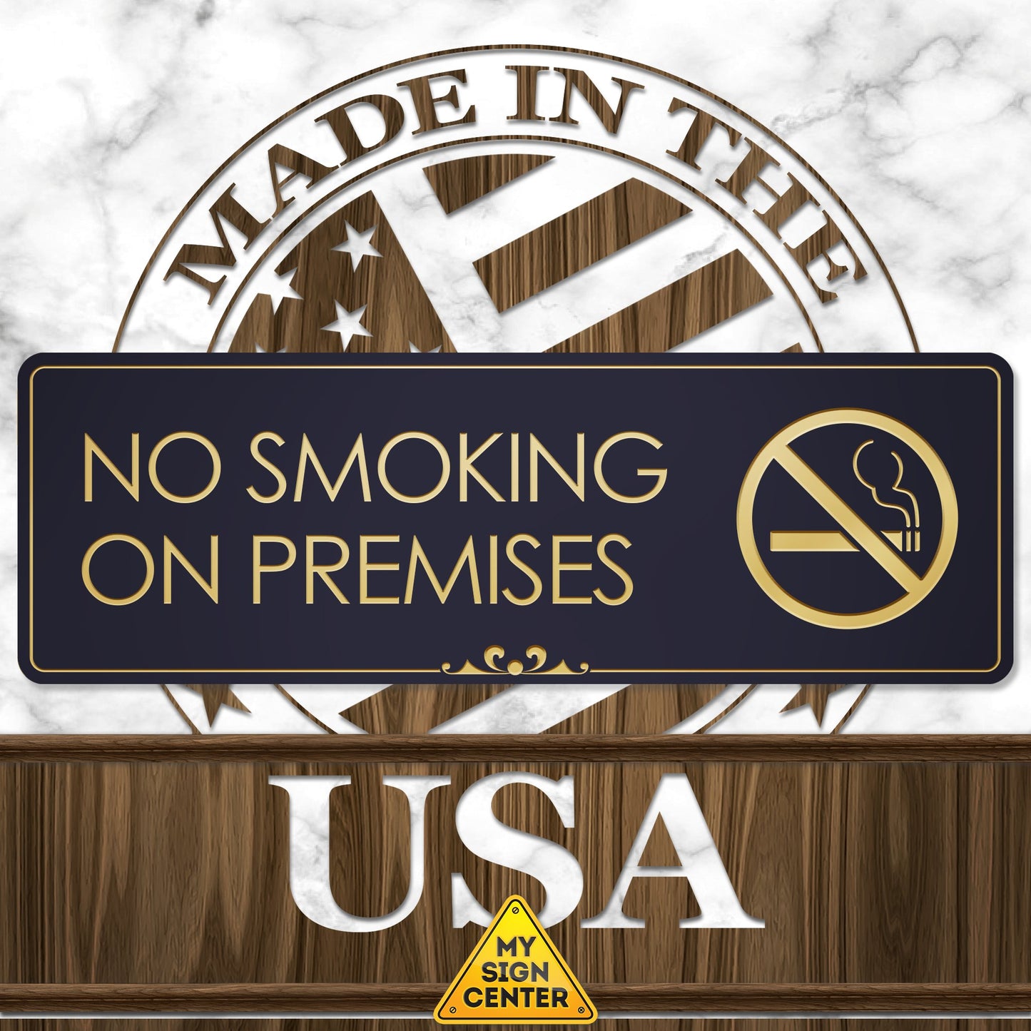 No Smoking On Premises - Laser Engraved Sign