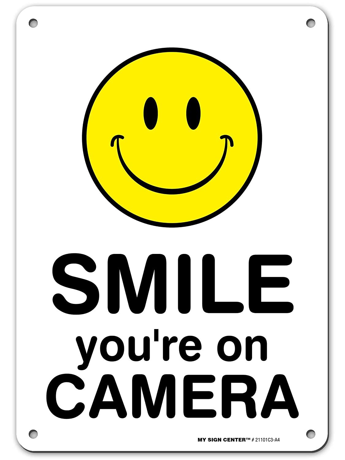 Surveillance Camera Warning 'Smile You're On Camera Sign'