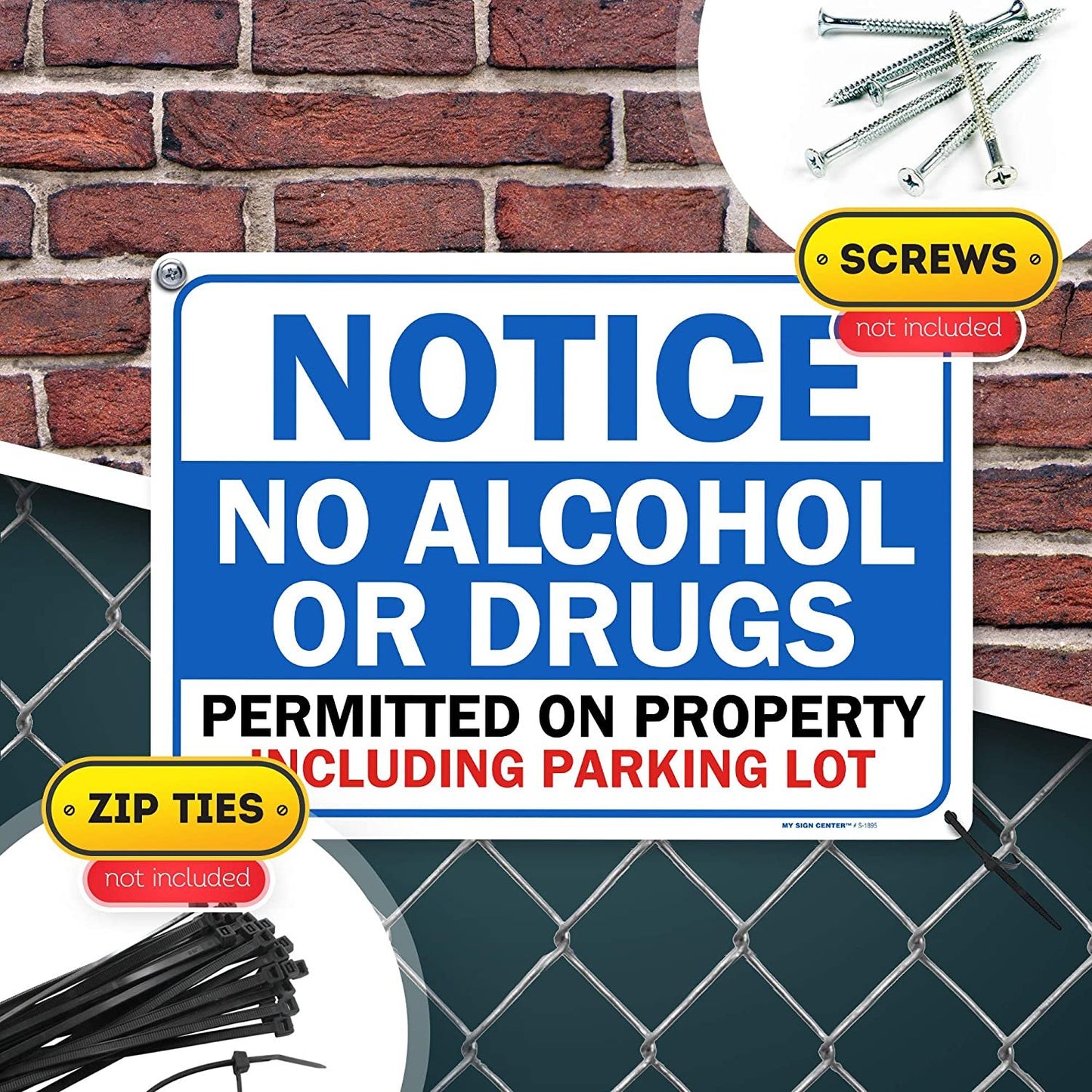 Notice Property Rules Sign No Alcohol Or Drugs Permitted