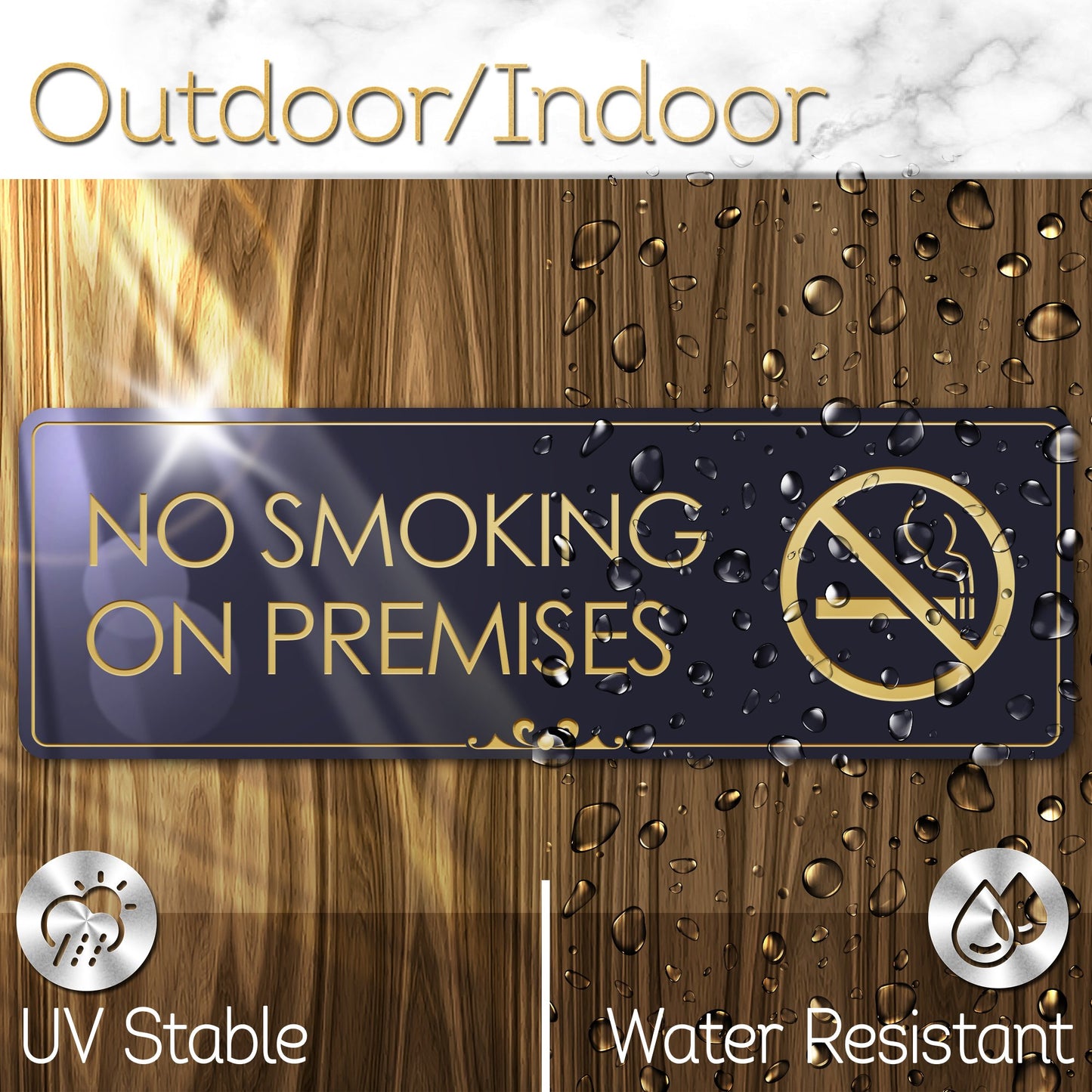 No Smoking On Premises - Laser Engraved Sign