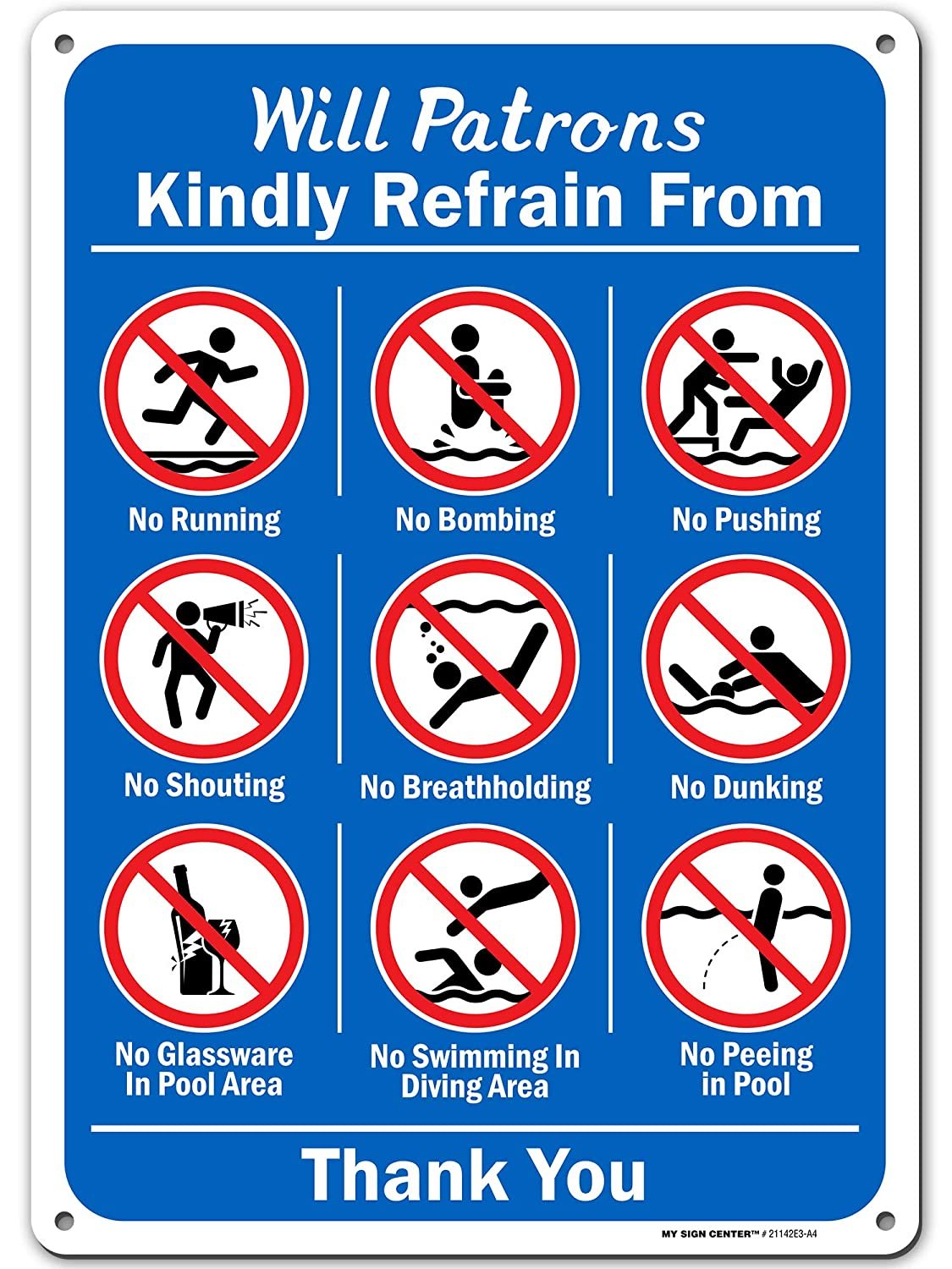 Swimming Pool Rules Sign 1