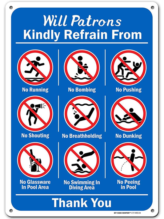 Swimming Pool Rules Sign 1