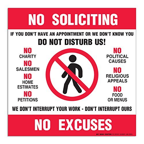 No Soliciting No Excuses Decal (4 Pack)