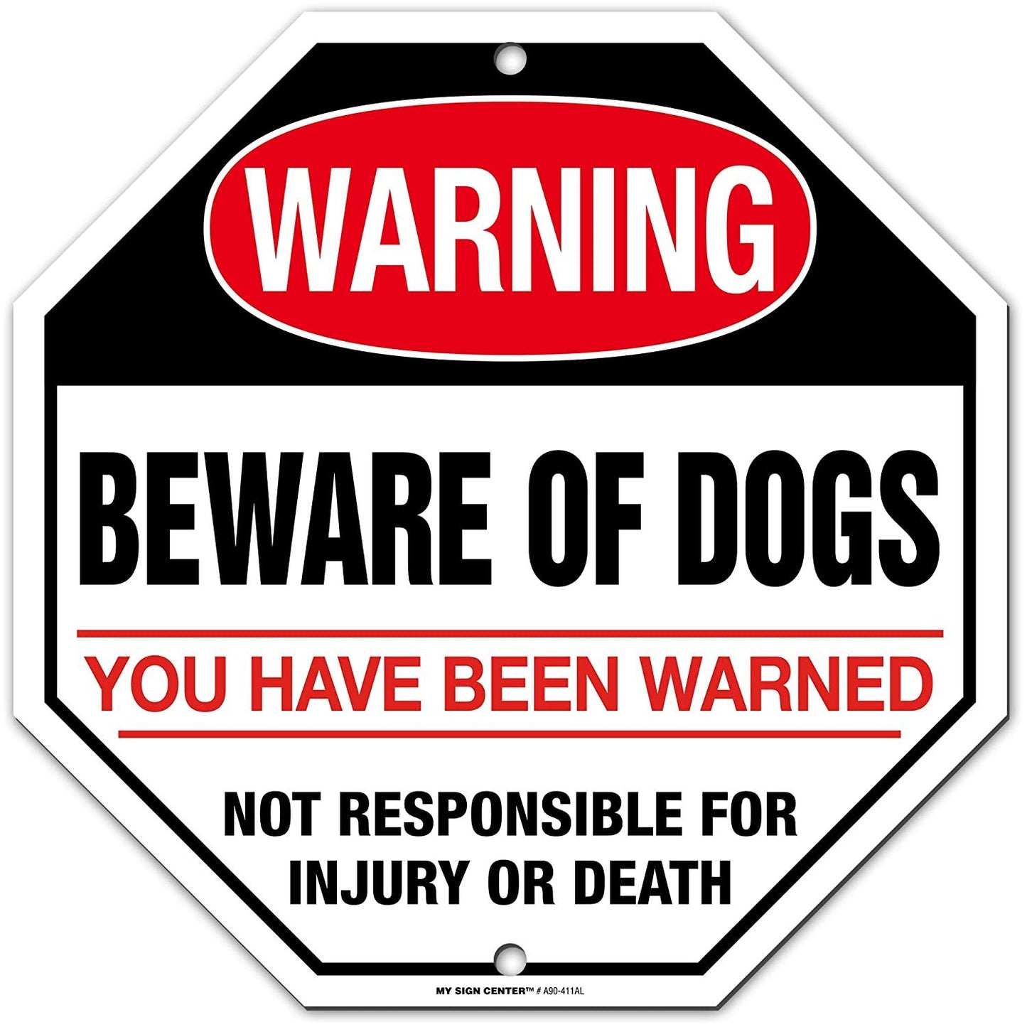 Warning Beware of Dog Sign Not Responsible For Injury