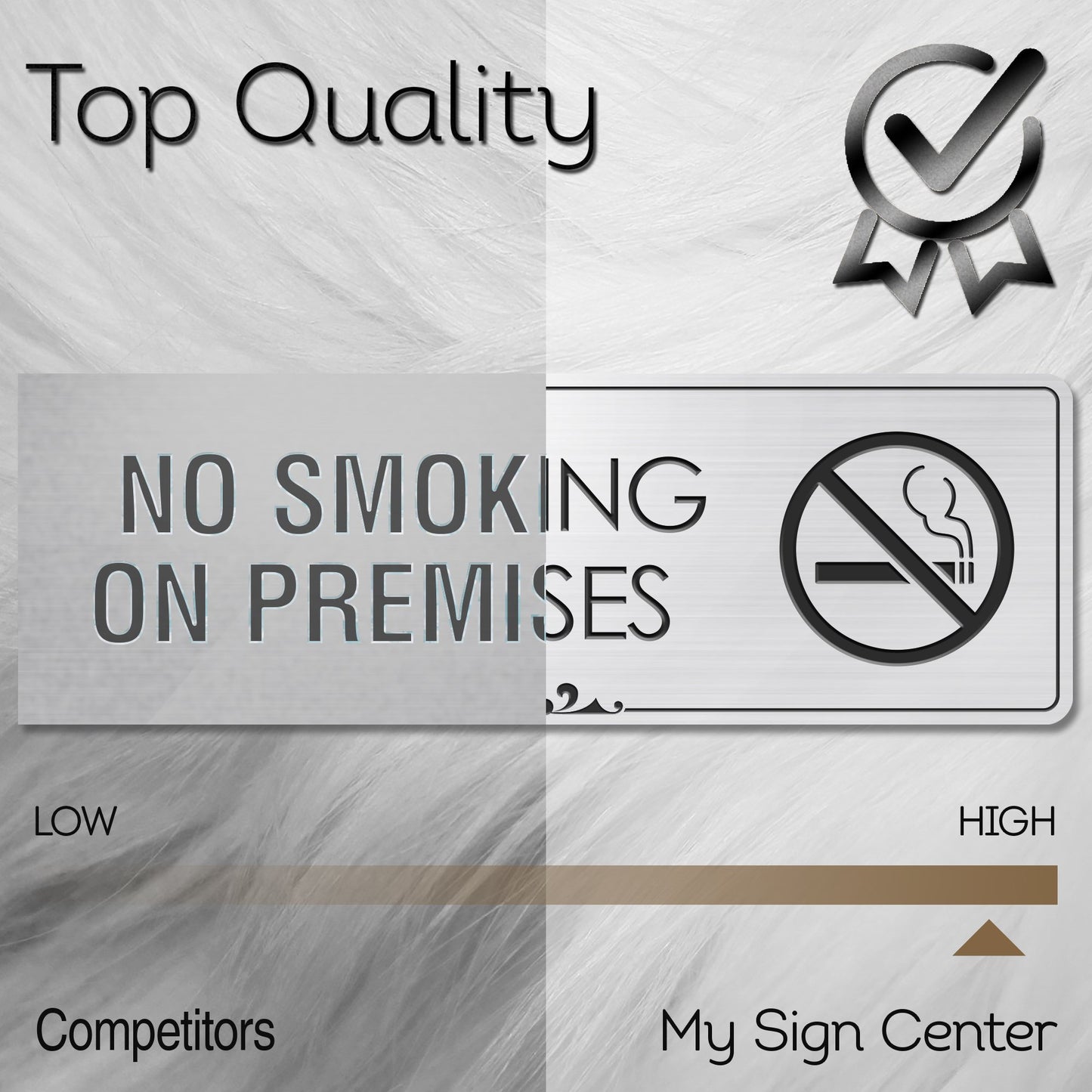 No Smoking On Premises - Laser Engraved Sign