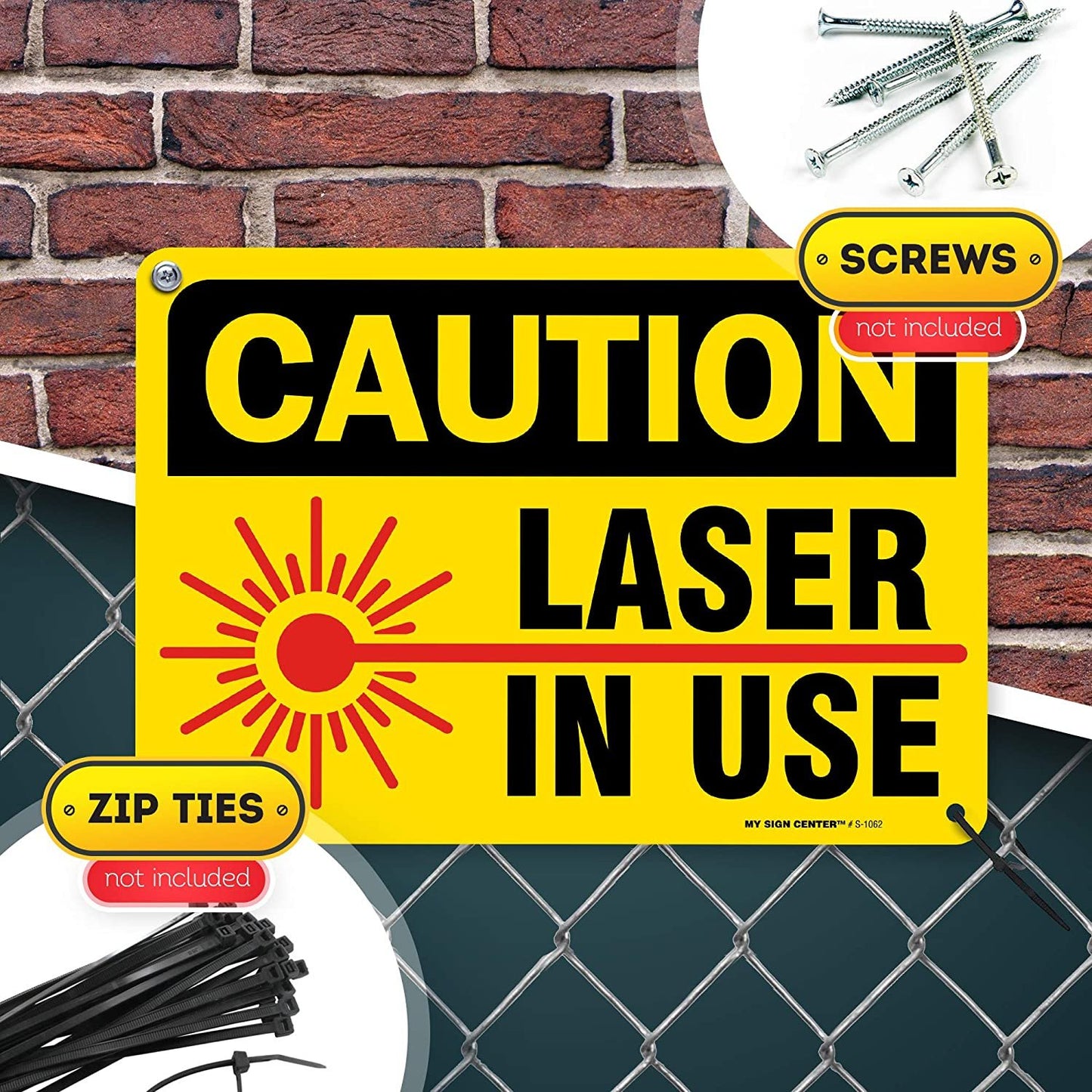 Caution Laser in Use Sign