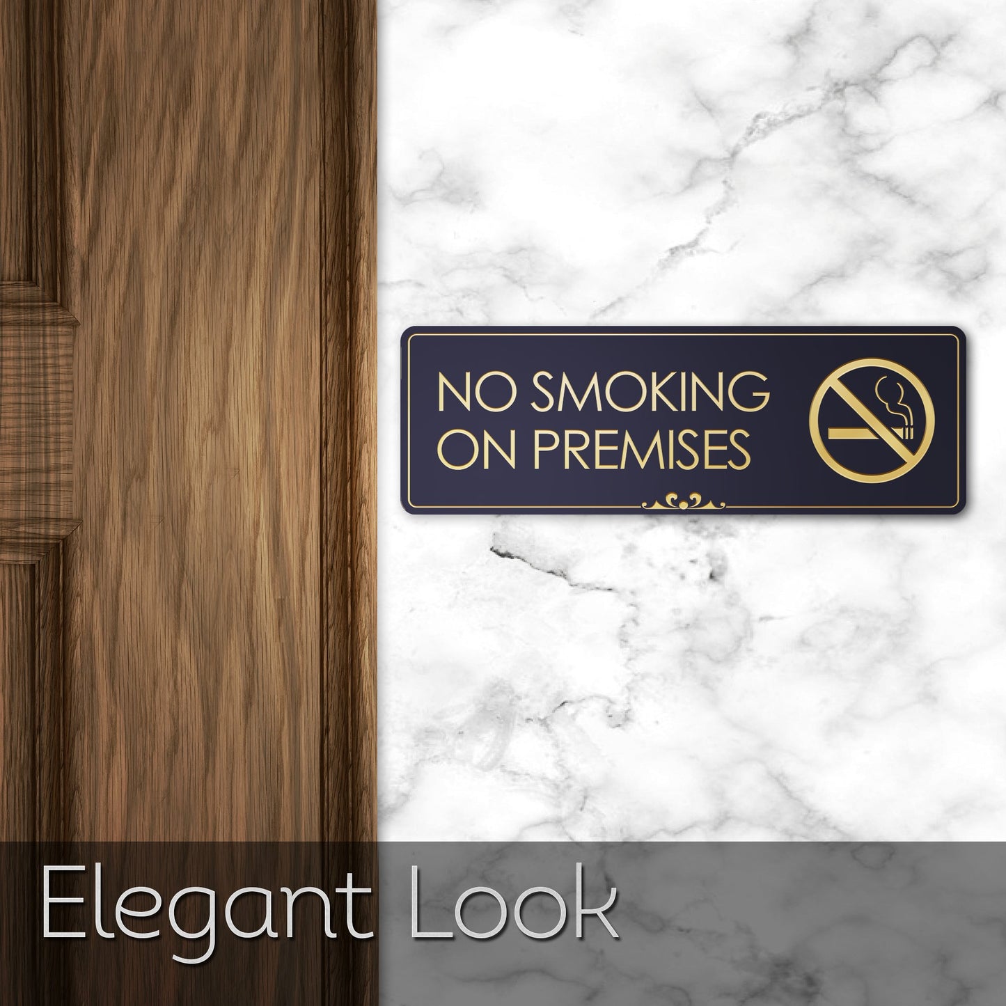 No Smoking On Premises - Laser Engraved Sign