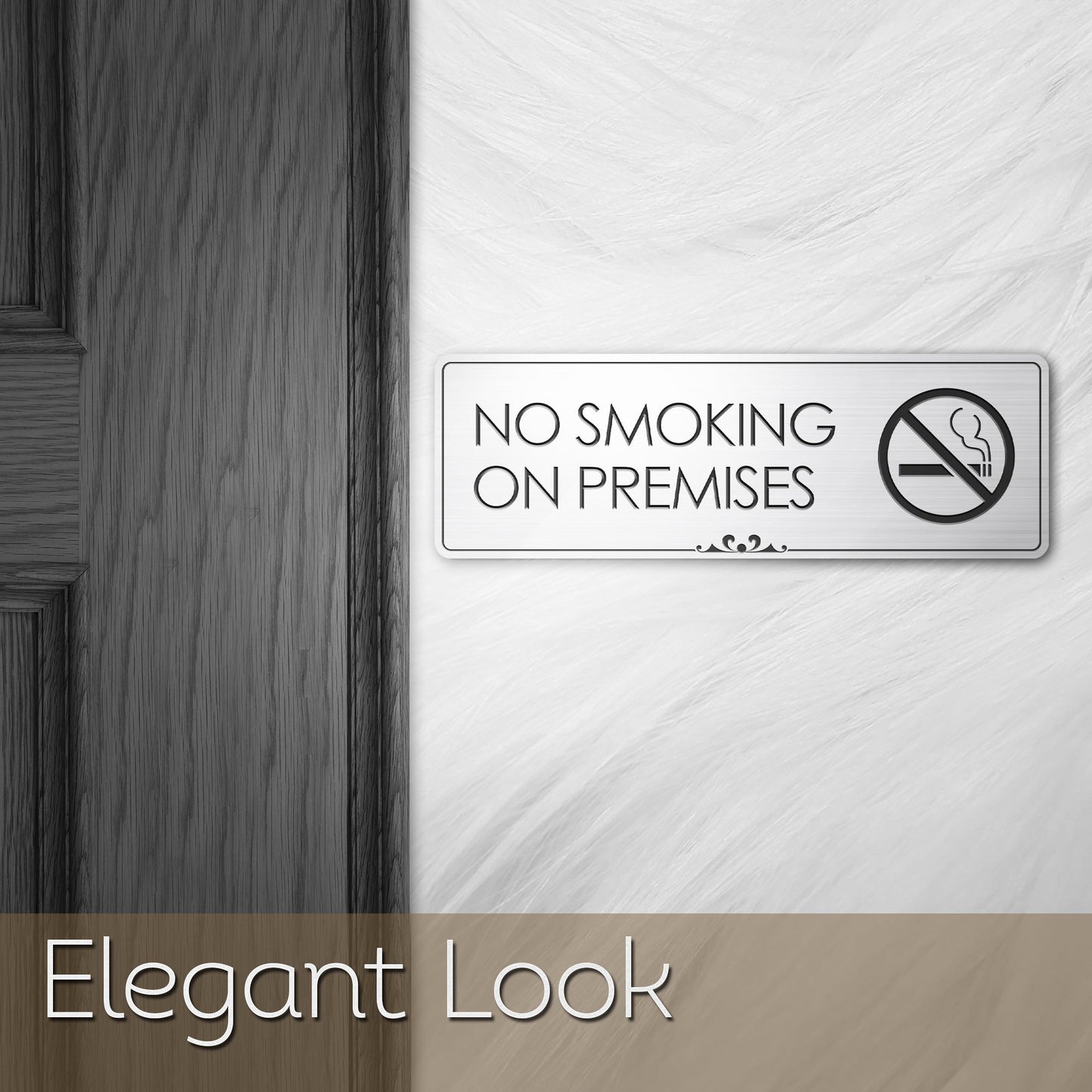 No Smoking On Premises - Laser Engraved Sign