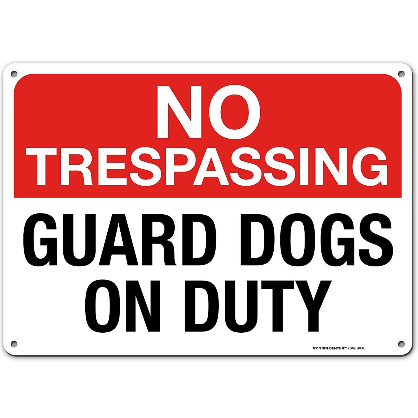 No Trespassing Guard Dogs On Duty Sign