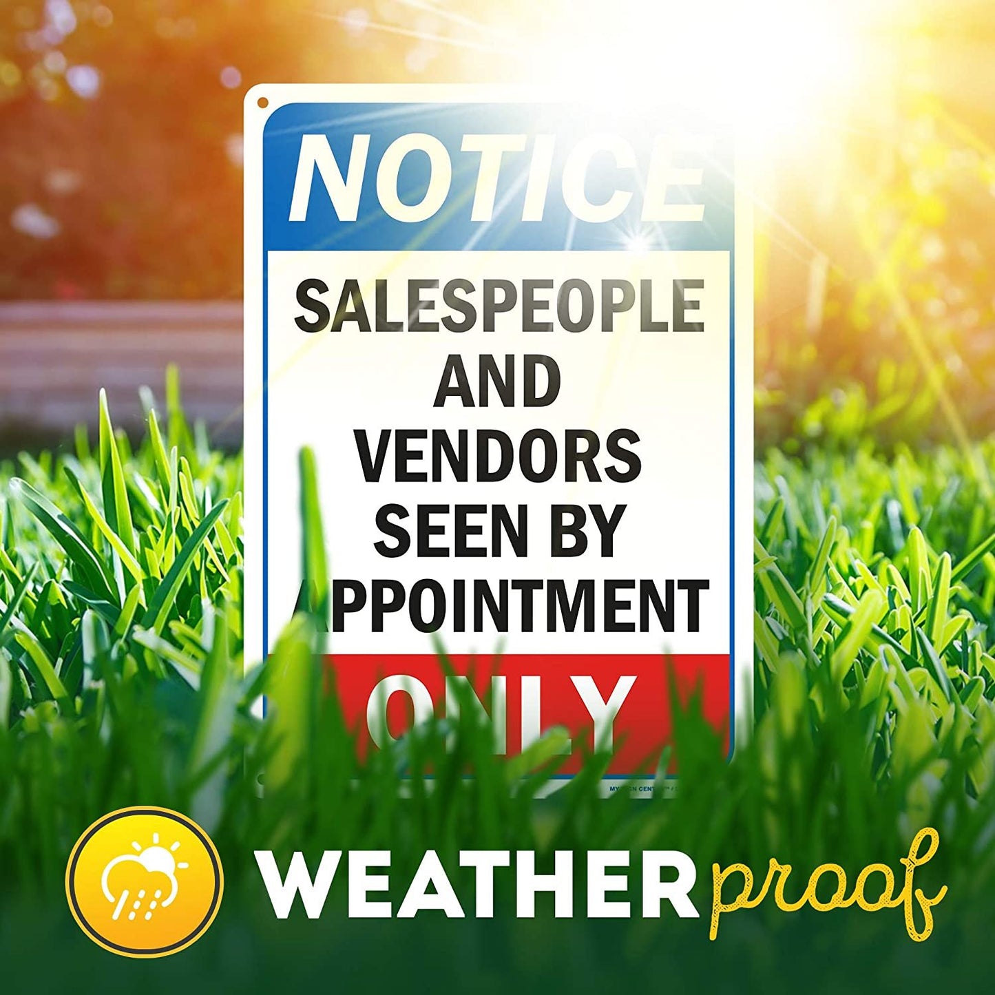 Notice Vendors and Salesman by Appointment Only Sign