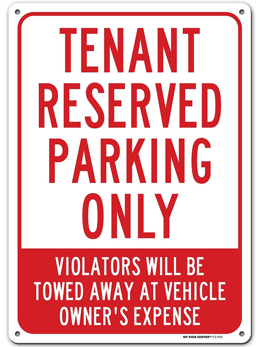Tenant Parking Only Unauthorized Vehicles Will Be Towed Signs