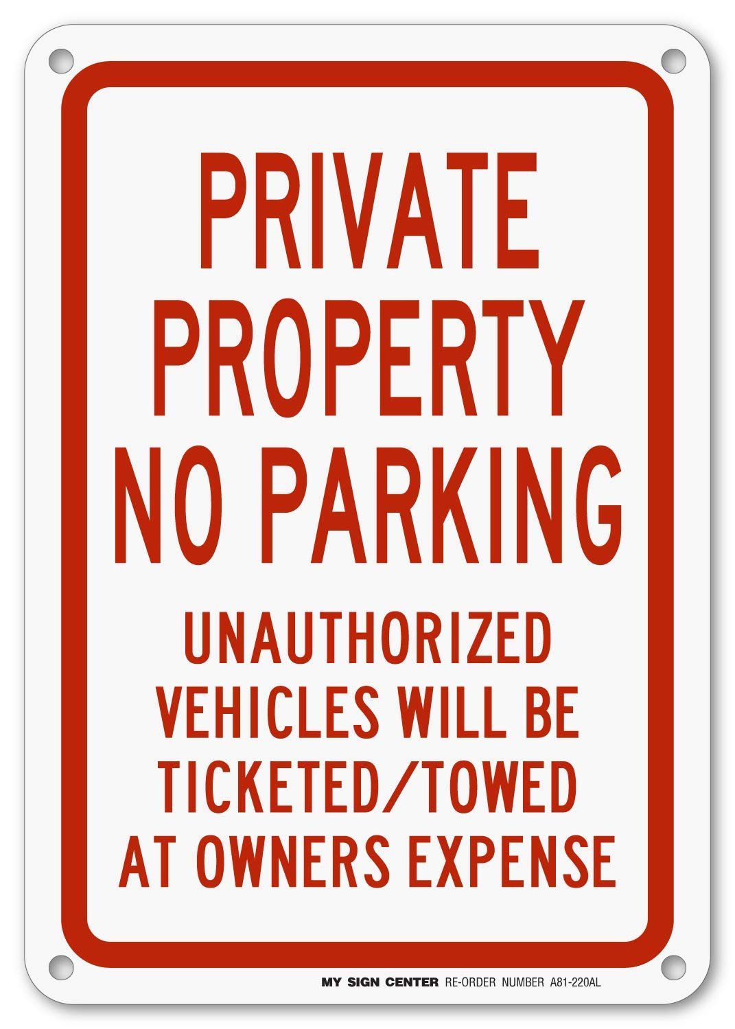 Private Property No Parking Sign 2