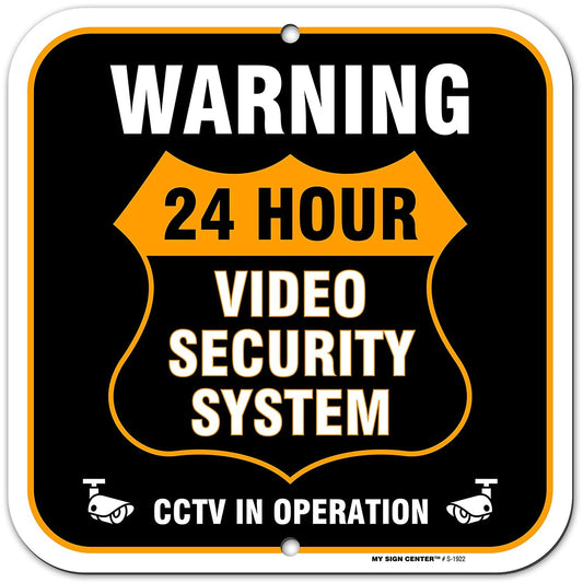 Warning CCTV 24 Hour Surveillance Sign