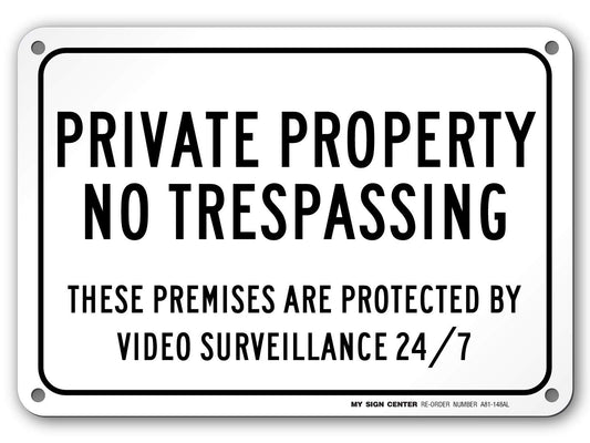 Private Property No Trespassing Video Surveillance 24/7 Sign by My Sign Center