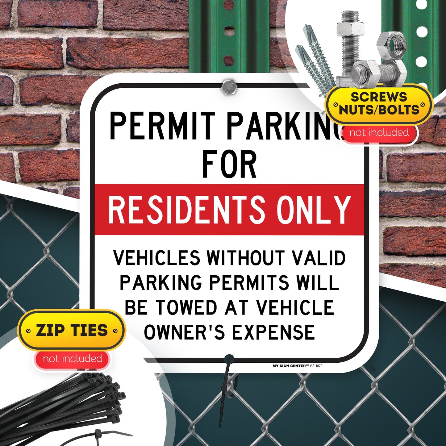 Resident Parking Permit Parking Only Towing Enforced Sign