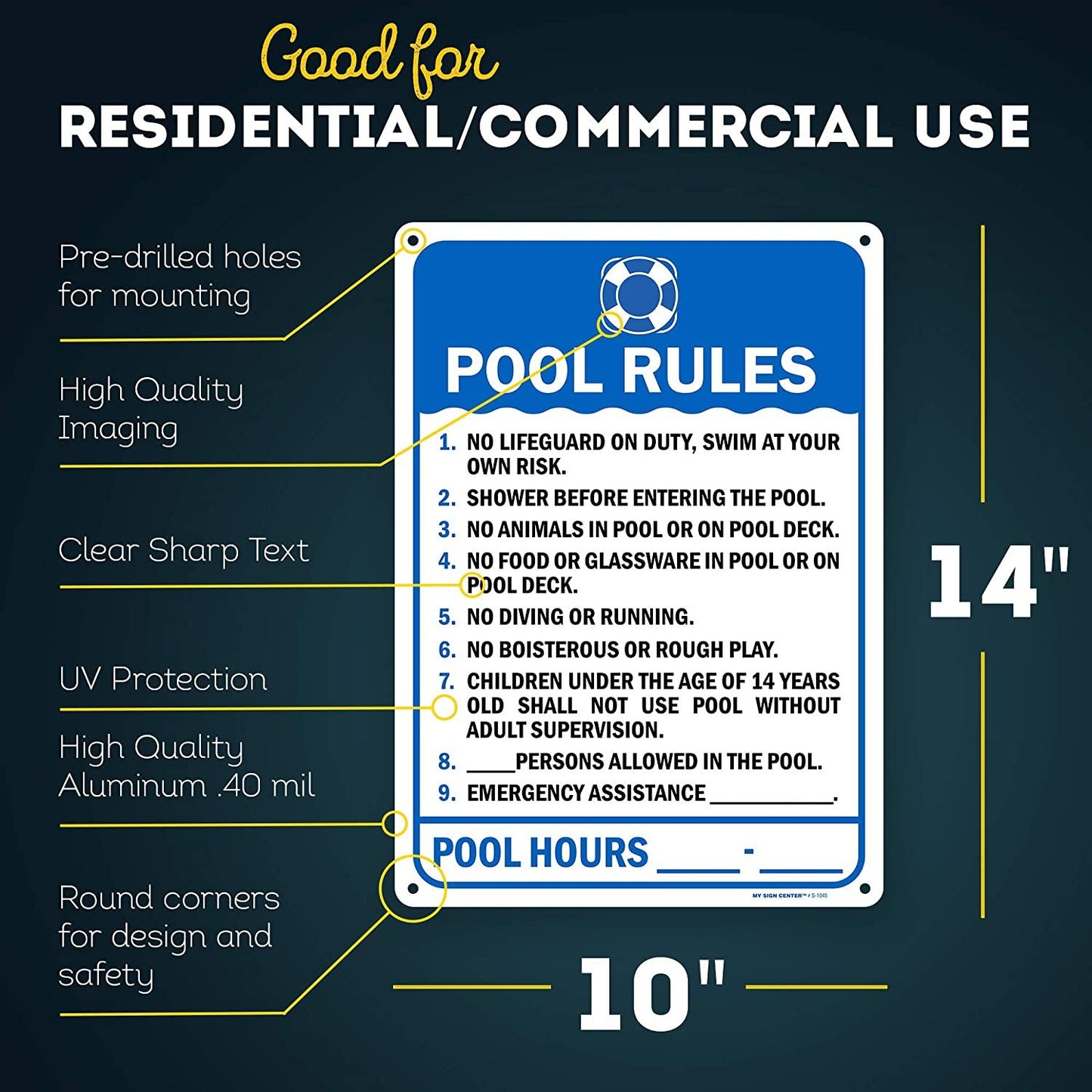 Swimming Pool Rules Sign 2