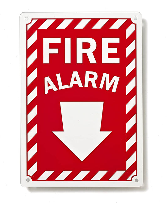 Fire Alarm with Arrow Down Sign