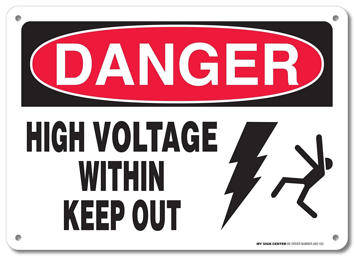 Danger High Voltage Within Keep Out Electrical Sign 5