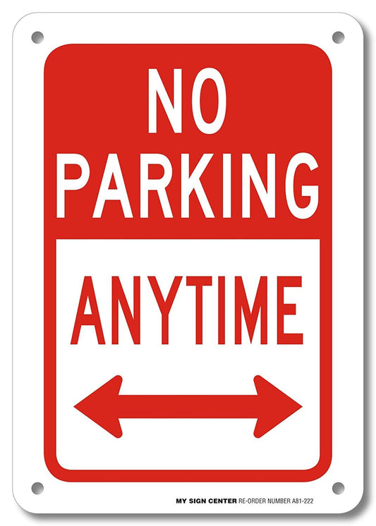 No Parking Anytime Sign